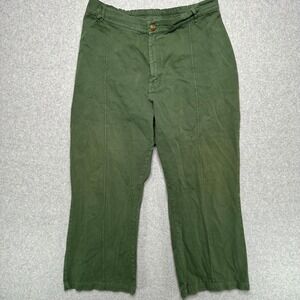Big Bud Press Western Pants Olive Green High Waist Cotton Twill Mens Womens 1XL